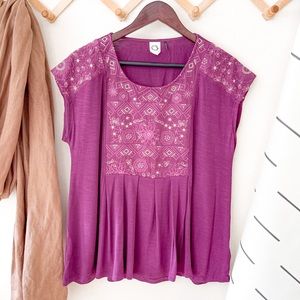 Anthropologie Akemi + Kin Arcana Embroidered Top